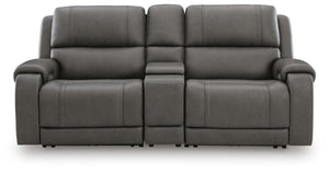 Pittson 3-Piece Power Reclining Leather Zero Gravity Sectional Console Heat & Massage Loveseat Anchor