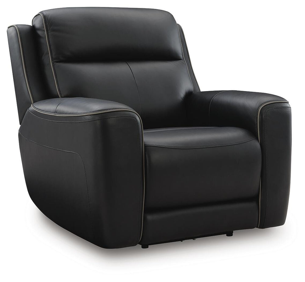 Comfort Zero Gravity Power Adjustable Headrest Leather Recliner Onyx