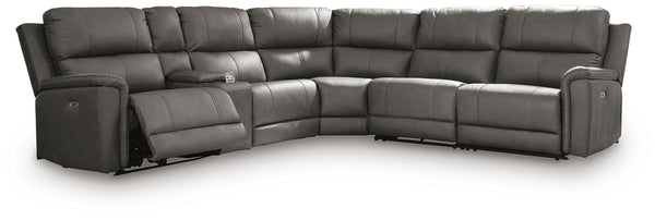 Bleckley P2 6-Piece Power Reclining Leather Zero Gravity Sectional Anchor