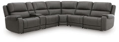 Pittson 6-Piece Power Reclining Leather Heat & Massage Zero Gravity Sectional Anchor
