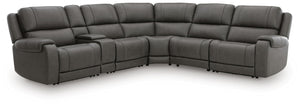 Pittson 6-Piece Power Reclining Leather Heat & Massage Zero Gravity Sectional Anchor