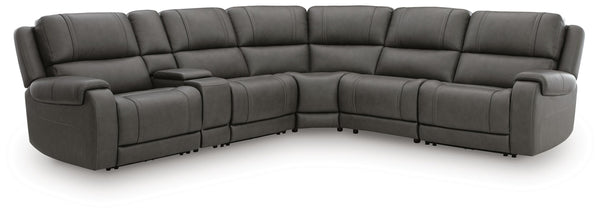 Pittson 6-Piece Power Reclining Leather Heat & Massage Zero Gravity Sectional Anchor
