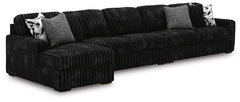 Midnight-Madness 3-Piece Sectional with Chaise Onyx
