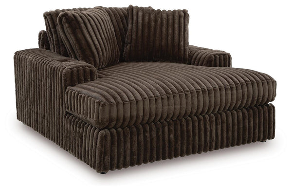 Midnight-Madness Stationary Oversized Chaise Chocolate