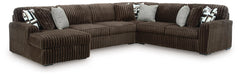 Midnight-Madness 4-Piece Sectional with Chaise Chocolate