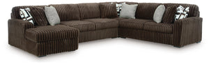 Midnight-Madness 4-Piece Sectional with Chaise Chocolate