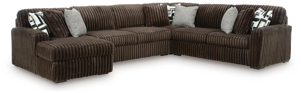 Midnight-Madness 4-Piece Sectional with Chaise Chocolate