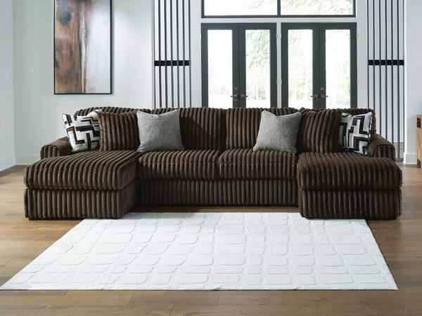 Midnight-Madness 3-Piece Sectional with Chaise Chocolate