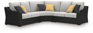 Beachcroft 3-Piece Outdoor Sectional Black/Light Gray