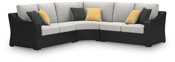Beachcroft 3-Piece Outdoor Sectional Black/Light Gray