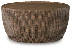 Double Point Outdoor Round Coffee Table Beige