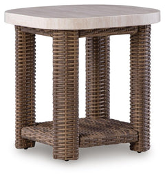 Dolan Creek Outdoor End Table Beige/Brown