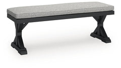 Beachcroft Outdoor Bench with Cushion Black/Light Gray