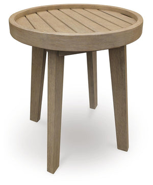 Marina Sun Outdoor Round End Table Beige