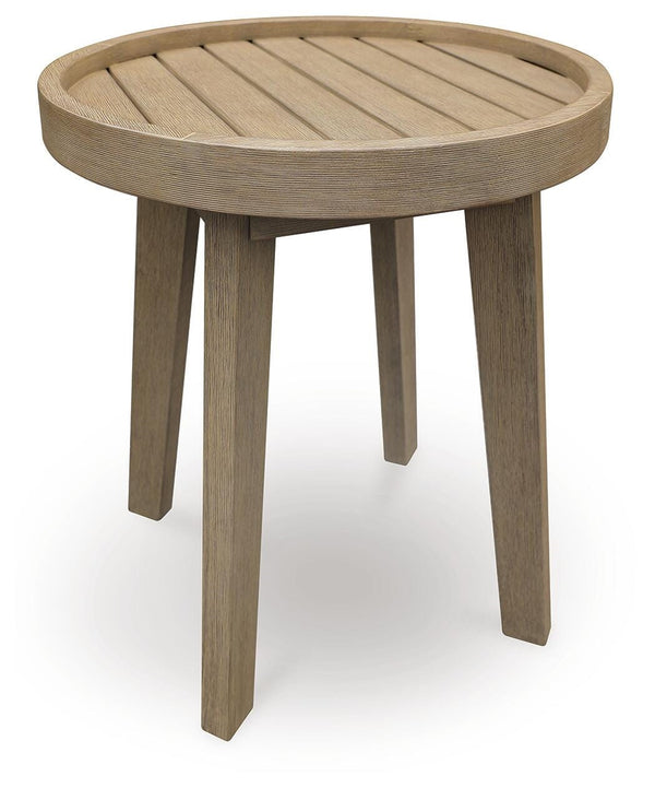 Marina Sun Outdoor Round End Table Beige