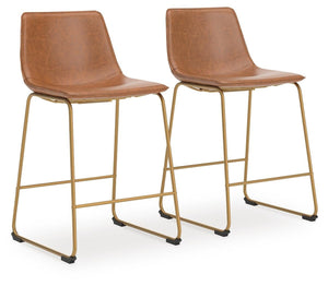 Ciabori Upholstered Counter-Height Barstool Brown/Gold