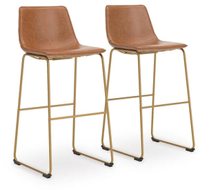 Ciabori Bar-Height Upholstered Stool Brown/Gold