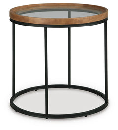 Noraluna Round End Table Medium Brown