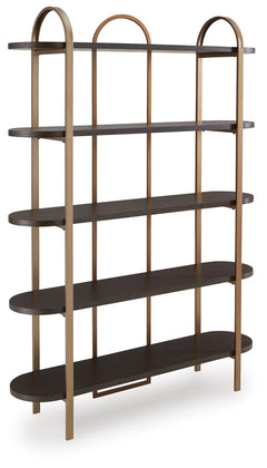 Brentmour Bookcase Brown/Gold Finish