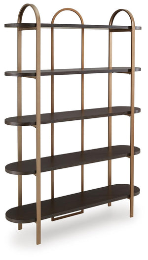 Brentmour Bookcase Brown/Gold Finish