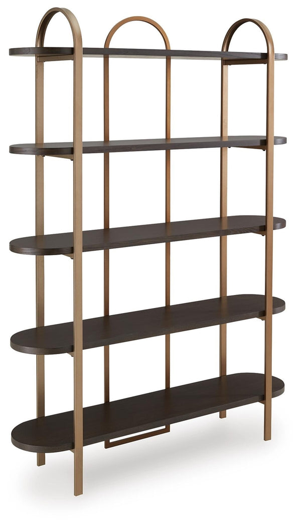 Brentmour Bookcase Brown/Gold Finish