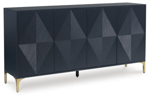 Loirwick Rectangle 4-Door Accent Cabinet Dark Blue