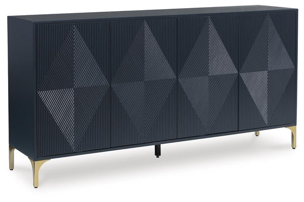 Loirwick Rectangle 4-Door Accent Cabinet Dark Blue