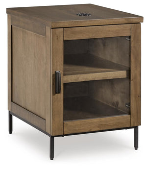 Torlanta 1-Door Chairside End Table with Wireless Charger Brown