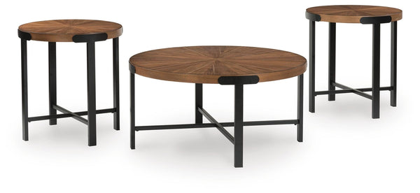 Crosstrail 3-Piece Occasional Table Set Brown
