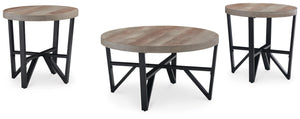 Deanlee 3-Piece Occasional Table Set Grayish Brown/Black