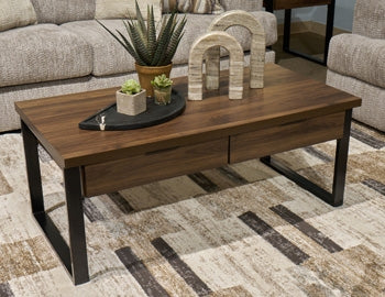 Wickman Falls 2-Drawer Rectangle Coffee Table Dark Brown