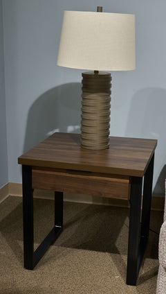 Wickman Falls 1-Drawer End Table Dark Brown