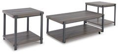 Wilmaden 3-Piece Occasional Table Set Gray/Black