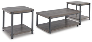 Wilmaden 3-Piece Occasional Table Set Gray/Black