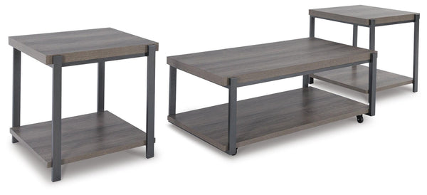 Wilmaden 3-Piece Occasional Table Set Gray/Black