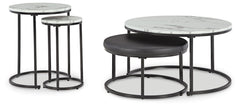 Jusmour 4-Piece Nesting Tables Black/White