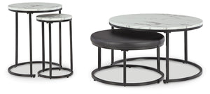 Jusmour 4-Piece Nesting Tables Black/White