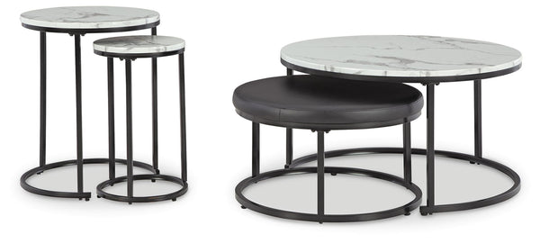 Jusmour 4-Piece Nesting Tables Black/White