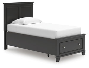 Lanolee Twin Panel Storage Bed Black