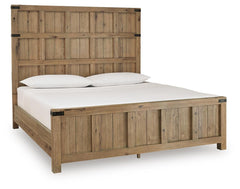 Ridgester King Panel Bed Light Brown