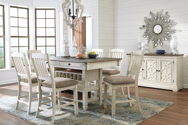 Bolanburg Counter-Height Dining Table & 6 Barstools with Server Two-tone