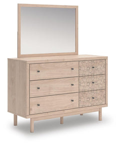 Arloster 6-Drawer Dresser & Mirror Tan
