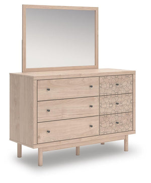 Arloster 6-Drawer Dresser & Mirror Tan
