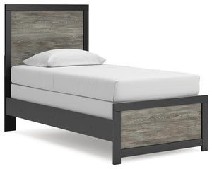 Broachmyn Twin Panel Bed Black/Gray
