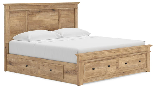 Makidern King Panel Storage Bed Tan