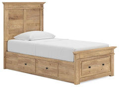 Makidern Twin Panel Storage Bed Tan