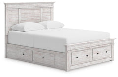 Makidern Queen Panel Storage Bed Whitewash