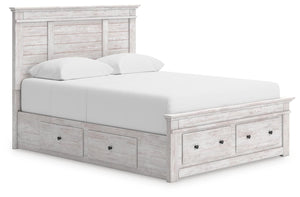 Makidern Queen Panel Storage Bed Whitewash