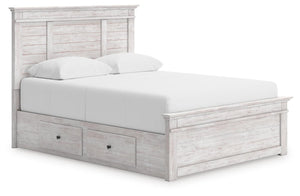 Makidern Queen Panel Storage Bed Whitewash