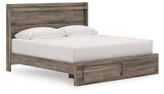 Elbrim King Panel Storage Bed Brown
